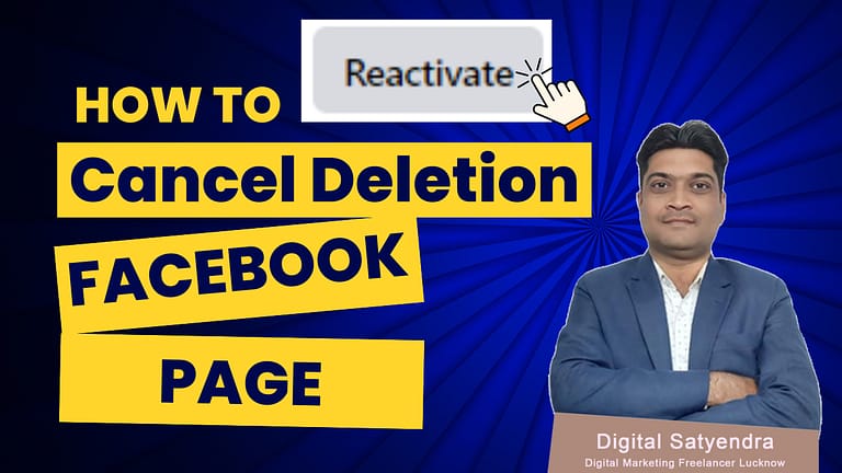How To Cancel Deletion(reactivate) Facebook Page
